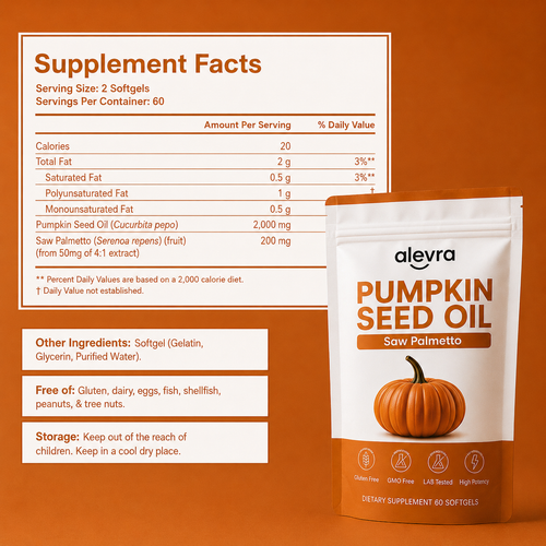 Alevra Pumpkin Seed Oil & Saw Palmetto 3000mg